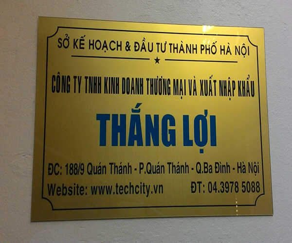 Kích thước tiêu chuẩn của biển hiệu công ty