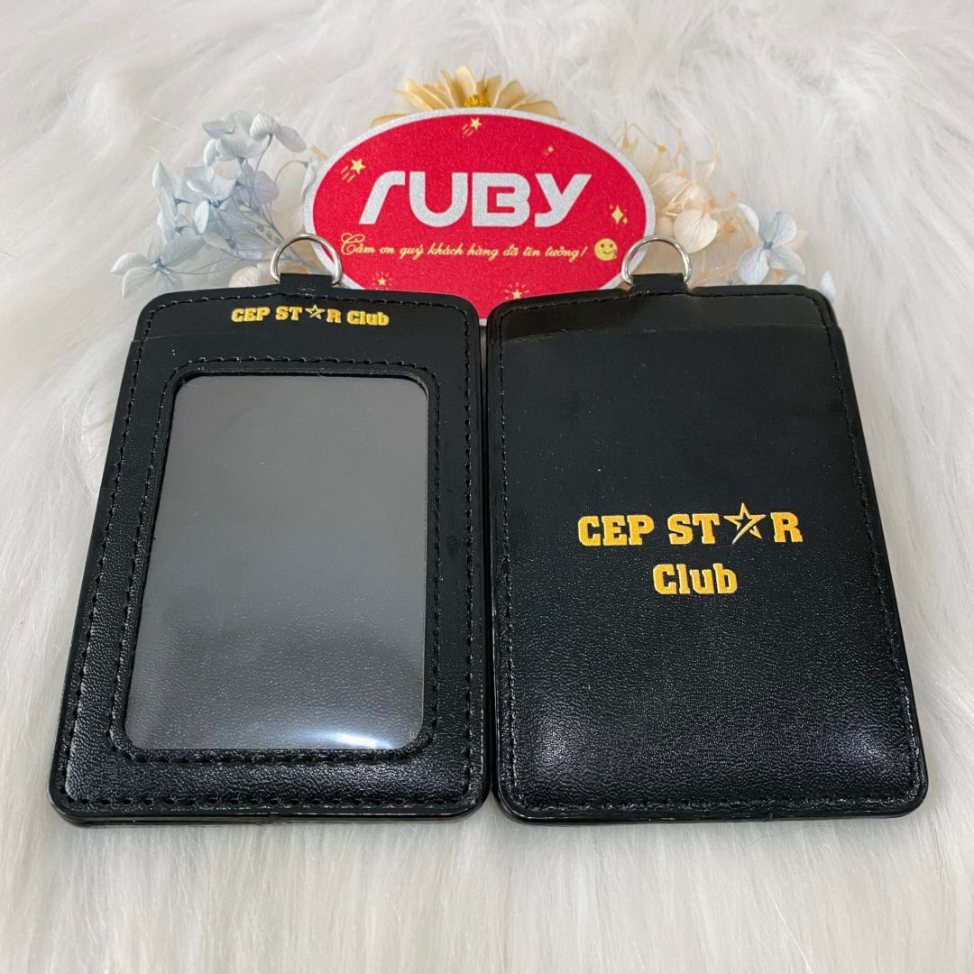 Bao Đựng Thẻ In Logo Theo Yêu Cầu - Bao Da Đứng 2 Ngăn