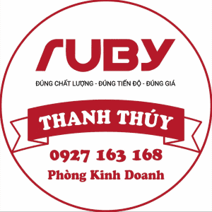 nhân viên phòng kinh doanh Ruby - Thanh Thúy, hỗ trợ tư vấn và báo giá sản phẩm bảng tên, móc khóa, huy hiệu và quà tặng doanh nghiệp.